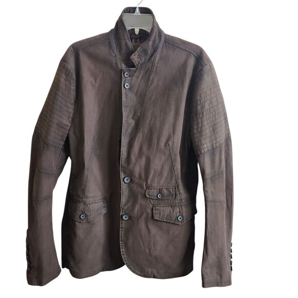 Rogue State Mens NWOT Brown Military/Utility Jacket-Cotton-Seam Details-Rugged L - Picture 1 of 15